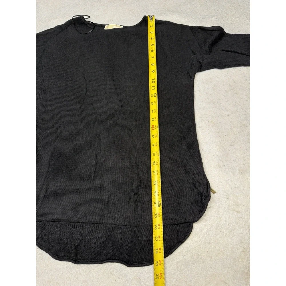 Michael Kors Women's Black Long‎ Sleeve Sweater Tunic Zipper Side Size L